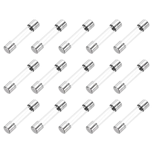 sourcing map Fusibile ritardato in vetro, 6,3 A, 250 V, 6 x 30 mm, omologato UL, per elettrodomestici, 15 pezzi