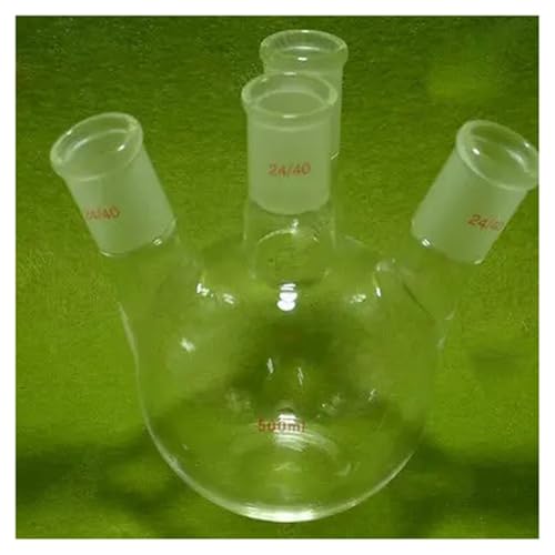 Flacon de laboratoire à fond plat 500 ml multi-cols 24/40 stable et robuste