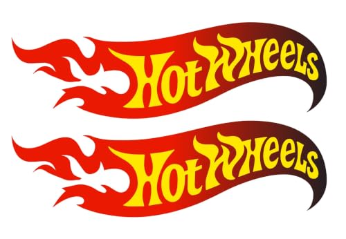 Authntcestore- (2 Pack) Hot Wheelz Sticker Decal Vinyl | Car Racing Lovers | Cars | Windows | Laptops | Walls | Any Smooth Surface | Premium Quality | Size: 5 x 2
