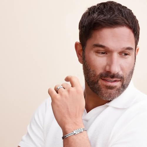 MYKA - Personalized Elements Beads Braided Bracelet - With Up to 5 Custom Inscriptions - Stainless Steel - Designer Jewelry for Him, Men - Dainty Gift for Christmas, Father's Day, Anniversary2