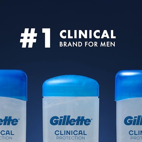 Image of Gillette Clinical Antiperspirant and Deodorant for Men, 72HR Sweat & Odor Protection, Long Lasting Freshness, Anti-White Mark Technology, Clear Gel, Power Rush Scent, 1.6 oz