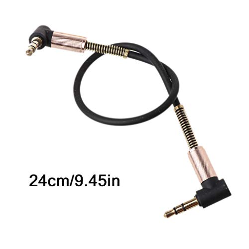 Cable auxiliar de audio Jack 3.5mm 24 cm con doble ángulo 90° miniatura 2