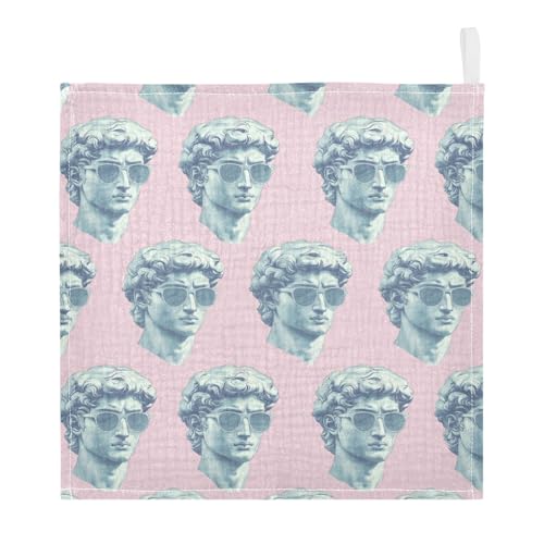 vvfelixl Baby Muslin Washcloths Statue of Davids Head Baby Burp Cloths Cotton Babys Face Towel for Newborn Infants Boys Girls Soft and Absorbent 11.8 X 11.8 in, 3 Pack