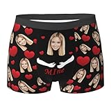 Xenorith Mutande Personalizzate Uomo del Viso Boxer Personalizzati con Foto Mutanda Personalizzata Boxer Divertenti Elasticizzati Regalo per Lui Idee Regali di San Valentino S-2XL