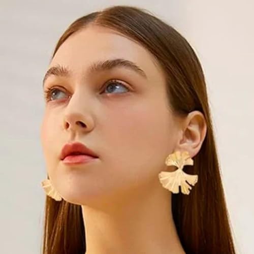 FIFATA Statement Earrings for Women Rattan Earrings Big Gold Geometric Drop Dangle Earrings Set Beach Essentials Hypoallergenic for Sensitive Ears3
