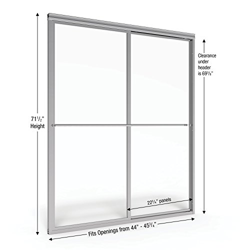 Basco Deluxe Framed Sliding Shower Door, Fits 44-45.75 Inch Opening, Obscure Glass, Silver Finish #TOP1
