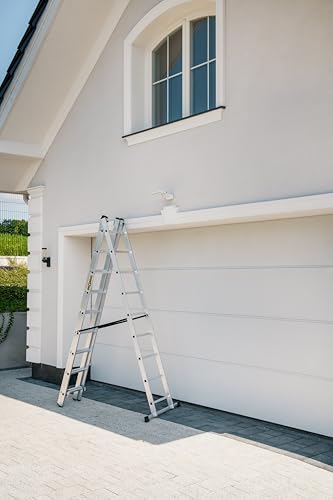 Miniatura 3 de Drabest - Hogar - Escalera De Aluminio - 3x9 Peldaños - Longitud Máx. 4,54 M - Altura De Trabajo Máx. 5,47 M - Hasta 4,97 M - Dimensiones: 45x220x16 Cm. Altura De Trabajo 5,47 M - 150 Kg - 3 Tramos