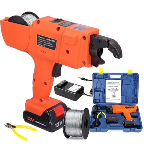 saiyerus legatrice elettrica, legatrice per tondo per cemento armato acciaio ad alto tenore di carbonio per imballaggi pesanti per lingotti di alluminio in acciaio (doppia batteria),8-34mm