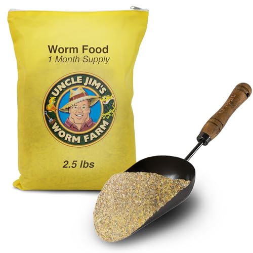 Uncle Jim’s Worm Farm Organic Worm Food | 1 Month Worm Feed Supply for Red Wigglers, Compost Worms & Vermiculture | Boosts Worm Castings & Composting | 2.5 lb Bag