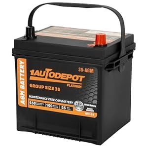 BCI Group 35 Car Battery, 12V 55Ah Automotive Battery Premium Maintenance Free AGM Batteries, 650CCA, 100RC, 36 Months Warranty