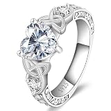 LOIPURI 2Ct Moissanite Engagement Ring for Women, D Color VVS1, Heart Shaped Celtic Style, 925 Sterling Silver Wedding Anniversary Promise Gift, Size 8