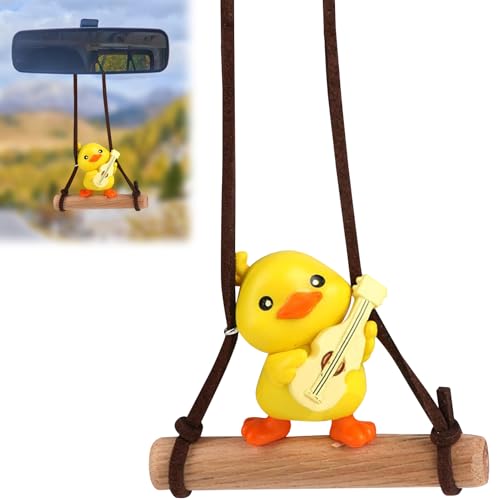 Swinging Duck Car Hanging Ornament Cute Car Accessories Flying Duck Car Interior Hanging Accessories Cute Duck Car Rearview Mirror Pendant funny car accessories Home Decor Gifts For Men Women