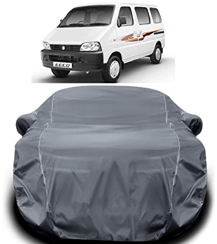 Image of Maruti Suzuki Eeco Car Cover Waterproof /Eeco Cover /Eeco Waterproof with Triple Stitched Fully Elastic Ultra Surface Body Protection (Grey Lookfor Eeco)