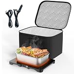 AICPAN Electric Lunch Box Food Heater-12V/24V/220V Car Food Warmer Heated Lunch Box for Adults, 3-in-1 Portable Oven for Office, Work, Home, Travel, Car,Gifts for Mothers，Black