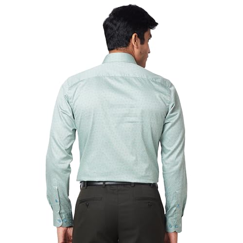 Image of Raymond Men's Slim Fit Self Design Petrol Shirt