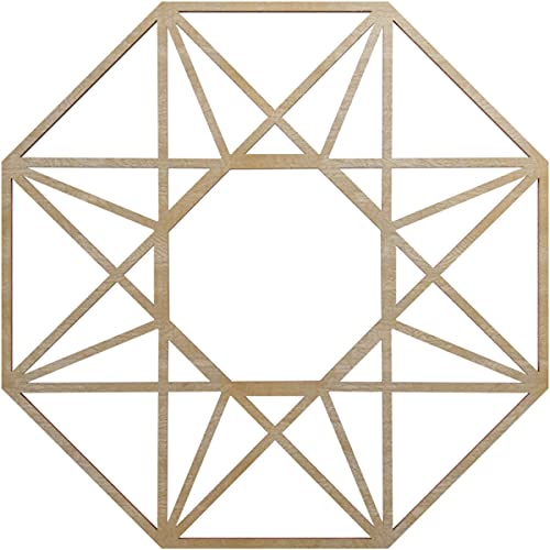 Ekena Millwork 16"OD x 6 1/4"ID x 1/4"T Guardian Wood Fretwork Pierced Ceiling Medallion, Birch
