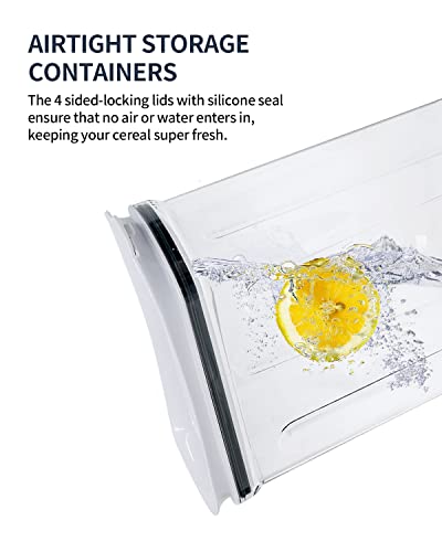 Freshkeeper Cereal Containers Storage Set, Airtight Food Storage Container With Lid 4L/135.2Oz, 2Pcs Bpa-Free Plastic Pantry Organization Canisters For Rice Cereal Flour Sugar Dry Food In Kitchen #TOP4