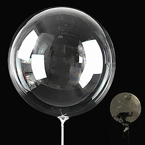 Image of Atpata Funky Clear Transparent Bobo Balloons | Stuffable Bubble Balloons for LED Lights, Confetti, Feathers | DIY Party Decor for Birthday, Anniversary, Festivities (50pcs Pack, 24 INCH)