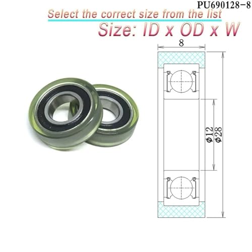 Roues polyuréthane 6x24x8 mm de guidage haute précision - 6