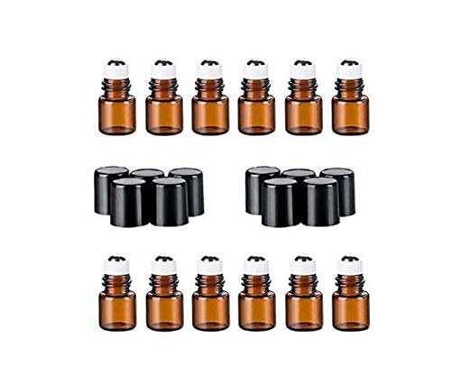 12 botellas pequeñas vacías de vidrio ámbar portátiles de 2...