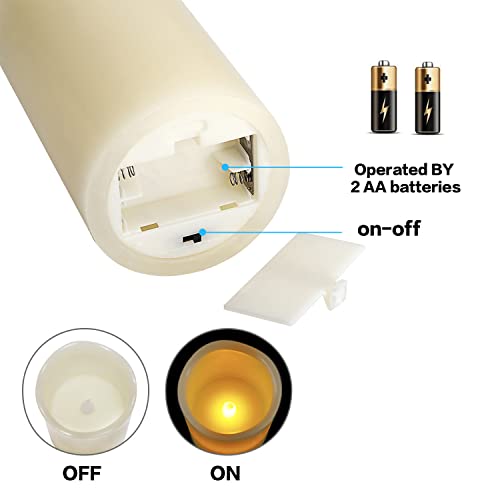 Image of YIWER Wax Flameless Candles: 6 Pack Ivory Flameless Battery Operated Candle with Remote Timer Flickering Light for Mom Valentines Day Christmas Decor (Size: D3.15 x H 4 inch /5 inch /6 inch,Include 2 Gift Boxes)