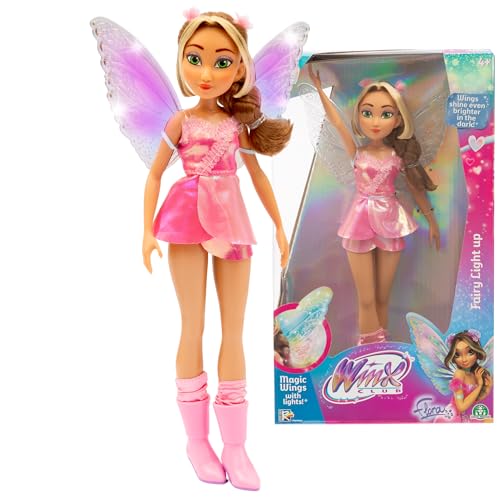 Winx, Poupée articulée avec Ailes Lumineuses, 26 cm, Modèle Flora, pour Les Enfants dès 3 Ans, WNX782, Rose