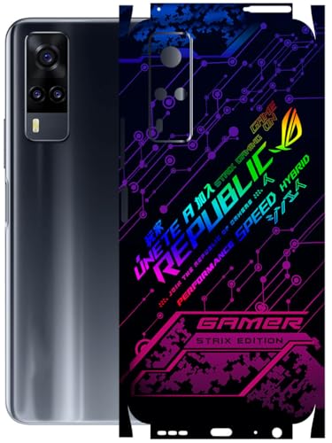 Image of AtOdds - Full Body Back Screen Guard Protector Film - Lamination Wrap Skin Sticker Compatible with VIVO Y31 | Scratchproof Matte Finish (Gamer)