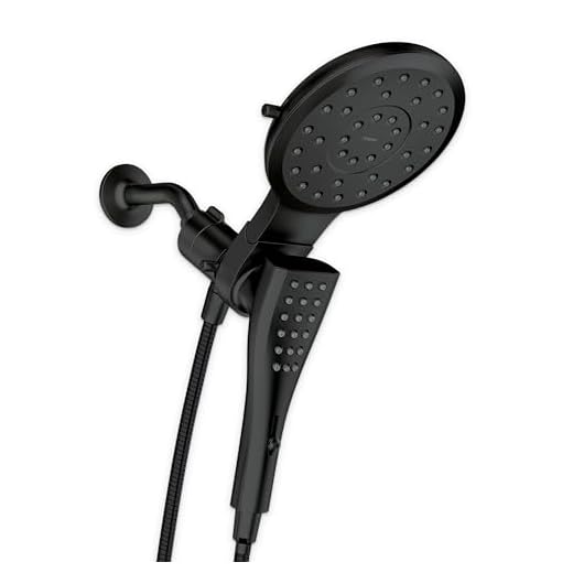 Moen 220C3BL Verso Eight-Function 7" Diameter Spray Head Standard with Handshower, Matte Black