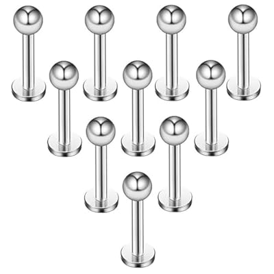 Briana Williams 10pcs 1.2mm 316L Acero Inoxidable Labret Labio Piercing Tragus Helix cartílago Pendiente Barbell Stud, 6-8 mm Longitud de la Barra | Ya disponible en tu tienda friki favorita! En mundofriki.es!