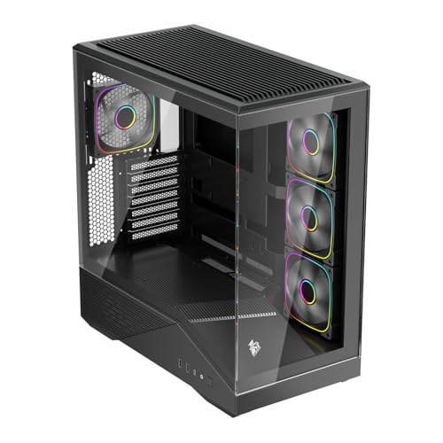 Gabinete para PC 1ST PLAYER GM7 ATX, Torre Media para Gaming con 4 Ventiladores ARGB PWM Preinstalados y Panel de Vidrio Templado, Negro miniatura 2