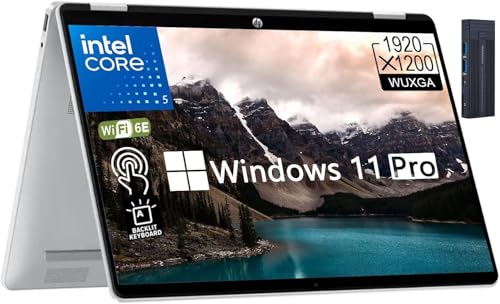 Image of HP OmniBook 5 Flip 14 2K Touchscreen 2-in-1 Laptop, Intel Core 5 120U Processor, 8GB RAM 1TB SSD, Wi-Fi 6E, Bluetooth 5.3, Backlit Keyboard, 256gb 9H Docking Station, Windows 11 Pro, Glacier Silver