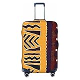 Funda para equipaje con estampado contemporáneo de tela africana de barro, lavable y de primera calidad, con cierre de cremallera y hebilla, compatible con maletas de viaje de 45 a 81 cm (tamaño med