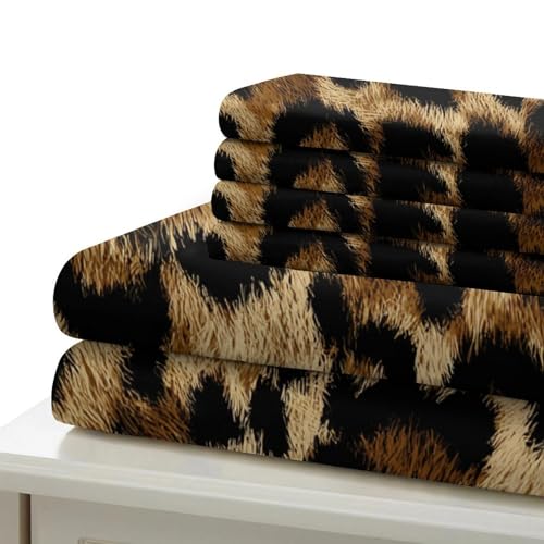 Linge de lit luxueux motif léopard avec impression 3D haute définition