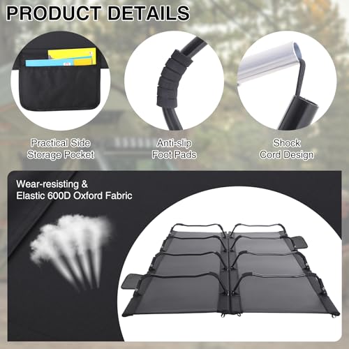 Image of REDCAMP Ultra-Light Double Cot Bed for Adults 2 Person, 500lbs 55 inch W Heavy Duty XXL Camping Double Cot, Portable Folding Sleeping Cot for Indoor Office Outdoor, Black