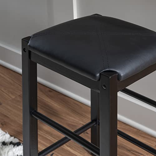 Linon Betsy Black Backless 25" Counter Stools Set Of 2 #TOP5