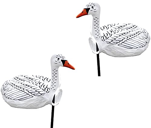 GeKi Trend 2er Set Windsack Gans Maritime Gartendeko Wetterfahnen mit Stange Windgänse Windspiele wetterfest Cover