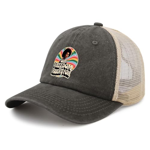 Freedom was Fought for Rainbow Trucker hat Funny caps for Grandpa2