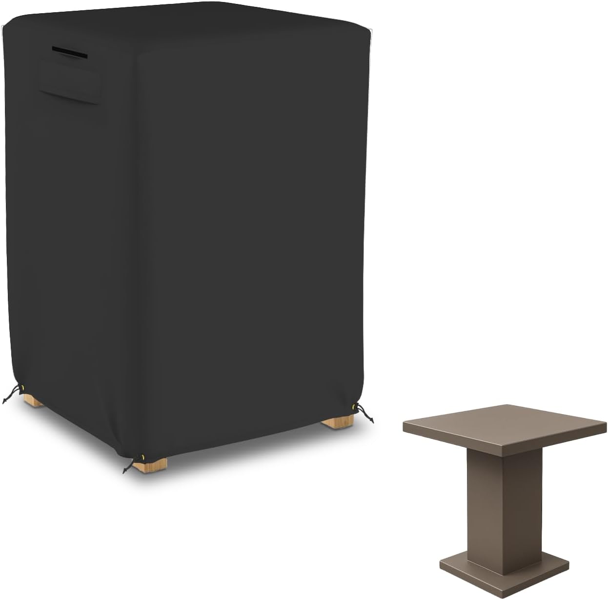 Seal Skin Covers Outdoor Square Coffee Table Cover, Heavy-Duty Elite PVC Waterproof & UV-Resistant Material, All-Weather Protection for Patio Furniture (Black, 48"L x 26"W x 18"H)