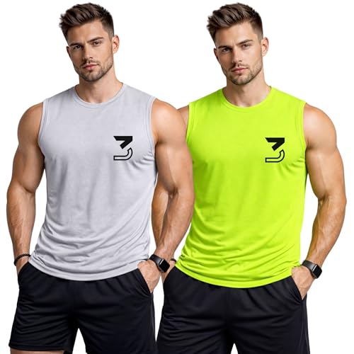 Image of 3Colours RGB Fitness Designer Gym Stringer Vest, Gym Vest, Racer Y Back, Sports Tank Tops, Sando for Men C Cut-3 Logo