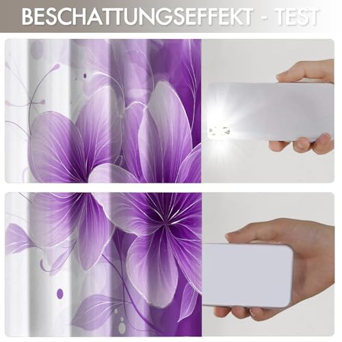 Rideau occultant isolant thermique fleurs violettes 140x260cm - 7