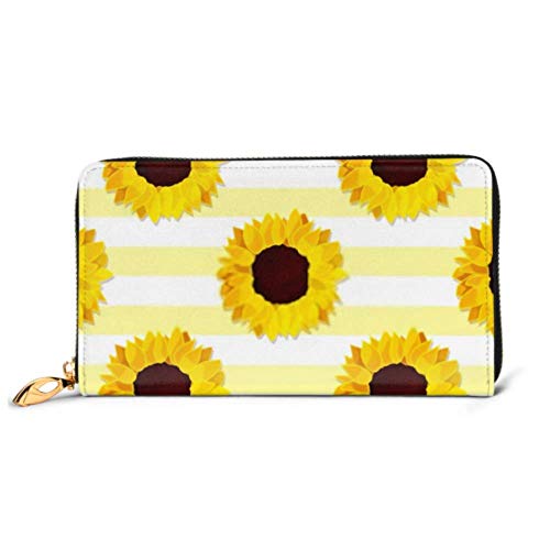 Preisvergleich Produktbild JHGFG Mode Handtasche Reißverschluss Brieftasche Vektor Sonnenblumenkern Kopf Blume Nahtlose Telefonkupplung Geldbörse Abendkupplung Blockieren Leder Brieftasche Multi Card Orgel