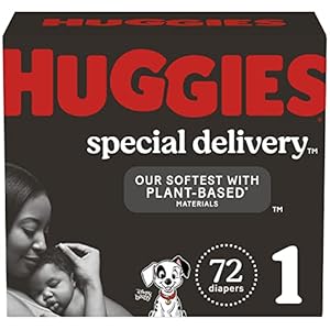 Hypoallergenic Baby Diapers Size 1 (8-14 lbs), Huggies Special Delivery Newborn Diapers, Fragrance Free, Safe for…