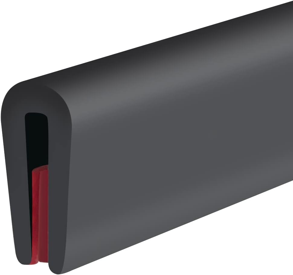 Rubber Edge Trim, Self-Adhesive Flexible Edge Guard, U Shaped Edge Protector for Sheet Metal, Car Doors, EPDM Material, Size 1.5mm, Fit 0-2mm Sharp Edge, Length 3m, Black