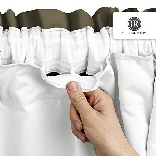 Imperial Rooms® Thermal Curtain Lining 3 Pass Insulated Pencil Pleat Tape Top White Blackout Curtain Linings (66" x 72"- (168cm x 183cm))