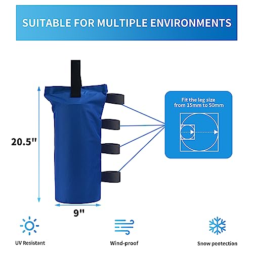 Heavy-Duty-Canopy-Weight-Bags150LBS-for-Pop-up-Canopy-Tent-Leg-Canopy-Weights-Sand-Bags-for-Instant-Outdoor-Sun-Shelter-CanopyPatio-UmbrellaSet-of-4-BlueWithout-Sand Heavy Duty Canopy Weight Bags150LBS for Pop up Canopy Tent Leg Canopy Weights Sand Bags for Instant Outdoor Sun Shelter CanopyPatio UmbrellaSet of 4 BlueWithout Sand