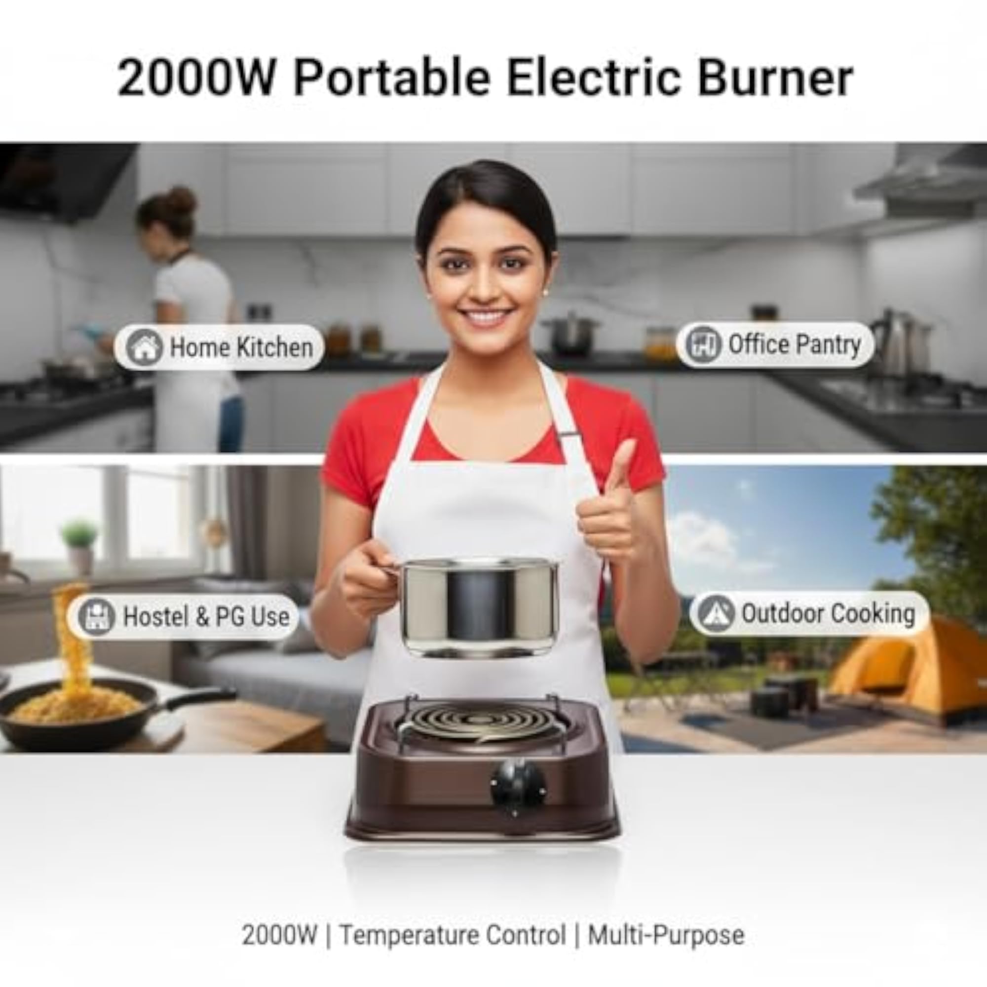 Electric Single Burner Cooktop 2000W
