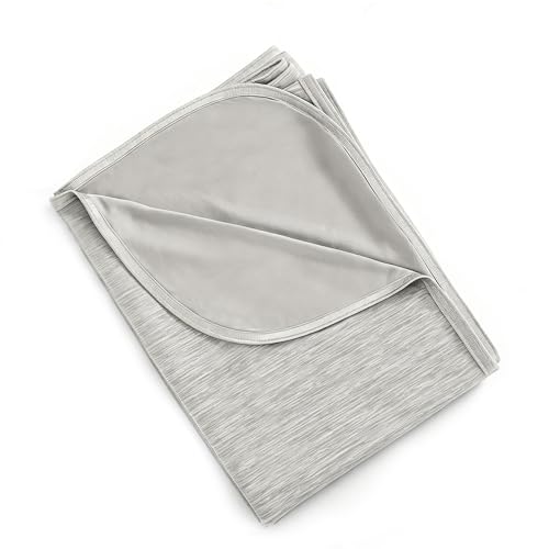 Image of Cooling Blanket Japanese Q-Max 0.4 Technology Keep Cool in hot Summer, 51 X 67in Twin or Baby Sized Blanket for Adults, Children, Babies. Mica Nylon and PE Cool Fabric Breathable Comfortable.(Grey)