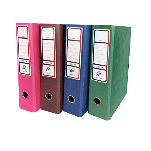 Image of Cardboard Lever Arch Box File (Multicolor, Pack of 4)