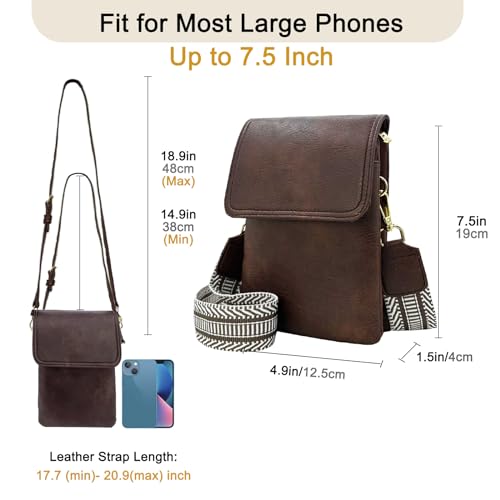 Small Crossbody Cell Phone Bags for Women Designer Girls Vegan Leather Cell Phone Purses with 2 Adjustable Straps2