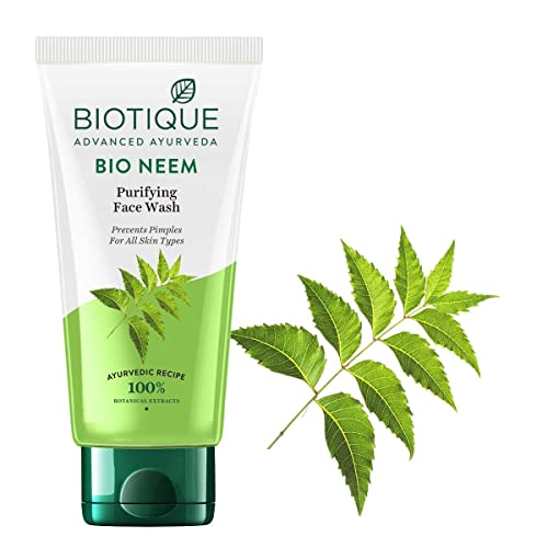 Image of Biotique Fresh Neem Pimple Control Face Wash| Ayurvedic and Organically Pure| Prevents Pimples |100% Botanical Extracts| Suitable for All Skin Types | 15mL